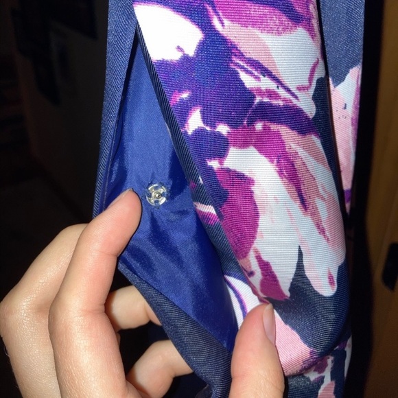 Xscape Floral Jewel Neck Fit and Flare Gown - Picture 7 of 8